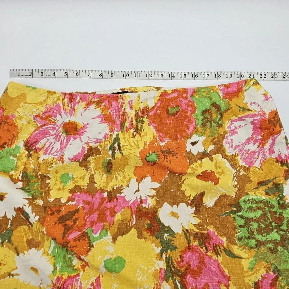 Talbots Pencil Skirt Womens 22 W Retro Floral Colorful Festival Y2K Grunge Mini